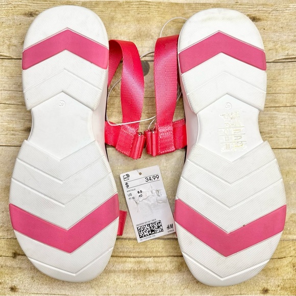 NWT H&M Fuchsia and Plum Strappy Rhinestone Charm Sandals - Picture 4 of 5